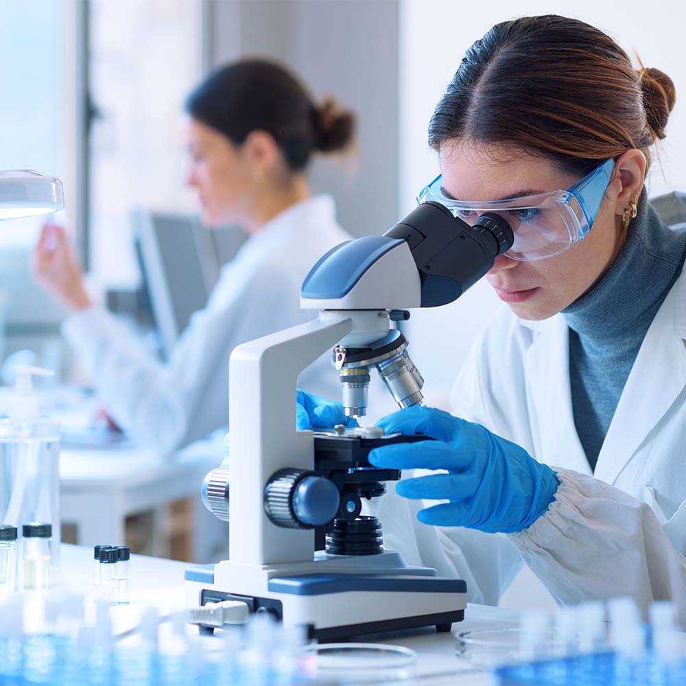 Researchers working in the clinical laboratory